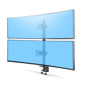 StarTech.com Supporto da scrivania per 2 monitor impilati verticalmente, doppio 49", capacità totale 32 kg, morsetto a C, siste (H2MPV-MONITOR-MOUNT)