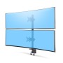 StarTech.com Supporto da scrivania per 2 monitor impilati verticalmente, doppio 49", capacità totale 32 kg, morsetto a C, siste (H2MPV-MONITOR-MOUNT)