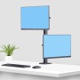 StarTech.com Supporto da scrivania per 2 monitor impilati verticalmente, doppio 49", capacità totale 32 kg, morsetto a C, siste (H2MPV-MONITOR-MOUNT)