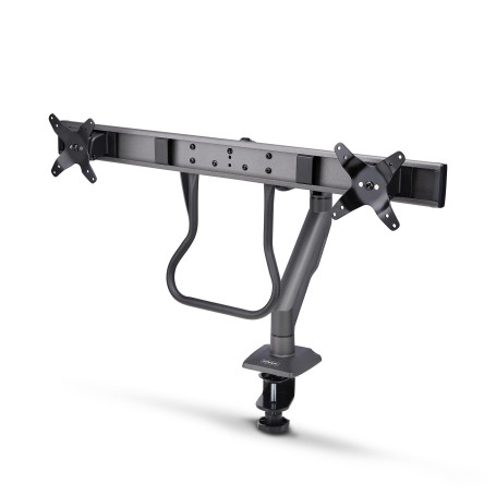 StarTech.com Supporto per monitor a barra trasversale, braccio per due schermi 27"/max 15kg, VESA 75x75/100x100, morsetto a C, a (H2M1AS2-MONITOR-ARM)
