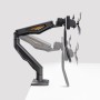 StarTech.com Supporto per monitor a barra trasversale, braccio per due schermi 27"/max 15kg, VESA 75x75/100x100, morsetto a C, a (H2M1AS2-MONITOR-ARM)