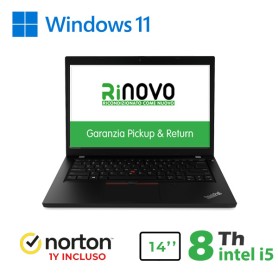 RINOVO LENOVO NB REFURBISHED THINKPAD T490 I5-8X00 DDR4 16GB SSD 240GB TOUCH W11P NO DVD GRADE A1Y + (RN82532312)