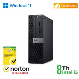 RINOVO PC DELL REFURBISHED Optiplex 5060 SFF i5-8X00 DDR4 8GB SSD 256GB W11P No Dvd Grade A 1Y Warra (RN44522312)