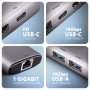 Axagon HMC-6G2L replicatore di porte e docking station per laptop Cablato USB 3.2 Gen 2 (3.1 Gen 2) Type-C Alluminio