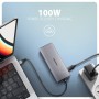 Axagon HMC-6G2L replicatore di porte e docking station per laptop Cablato USB 3.2 Gen 2 (3.1 Gen 2) Type-C Alluminio