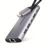 Axagon HMC-6G2L replicatore di porte e docking station per laptop Cablato USB 3.2 Gen 2 (3.1 Gen 2) Type-C Alluminio