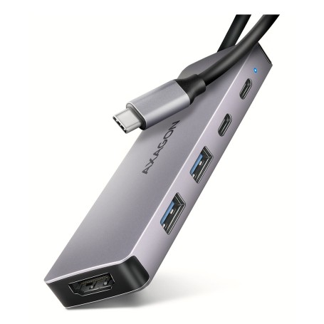 Axagon HMC-5H60 replicatore di porte e docking station per laptop Cablato USB 3.2 Gen 1 (3.1 Gen 1) Type-C Grigio