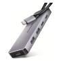 Axagon HMC-5H60 replicatore di porte e docking station per laptop Cablato USB 3.2 Gen 1 (3.1 Gen 1) Type-C Grigio