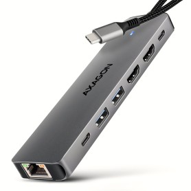 Axagon HMC-7HX2 replicatore di porte e docking station per laptop Cablato USB 3.2 Gen 1 (3.1 Gen 1) Type-C Grigio