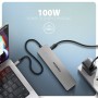 Axagon HMC-7HX2 replicatore di porte e docking station per laptop Cablato USB 3.2 Gen 1 (3.1 Gen 1) Type-C Grigio