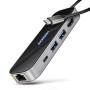 Axagon HMC-6GLN replicatore di porte e docking station per laptop Cablato USB 3.2 Gen 1 (3.1 Gen 1) Type-C Nero
