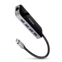 Axagon HMC-6GL replicatore di porte e docking station per laptop Cablato USB 3.2 Gen 1 (3.1 Gen 1) Type-C Nero, Grigio