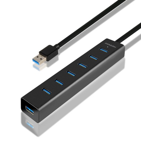 Axagon HUE-SA7BP hub di interfaccia USB 3.2 Gen 1 (3.1 Gen 1) Type-A 5000 Mbit/s Nero (HUE-SA7BP)