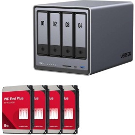 Ugreen DXP4800 NAS-Server Leergehäuse+ 4x WD Red Plus NAS Festplatte - Storage Server (25372B_WD80EFPX)