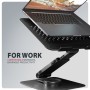 Axagon STND-LRB Laptop-Ständer, 360° drehbar, Doppelgelenk, verlängerbar Supporto per laptop e tablet Nero 43,9 cm (17.3")
