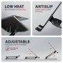 Axagon STND-LQB Laptop-Ständer, Doppelgelenk, höhenverstellbar, faltbar Supporto per laptop e tablet Nero 43,9 cm (17.3")
