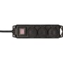 Brennenstuhl 1159950013 prolunghe e multiple 2 m 3 presa(e) AC Interno/esterno Nero