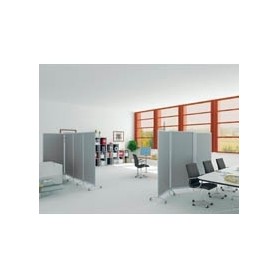 PAPERFLOW Mobiles Trennwandsystem, 2er Set, Farbe: alu-grau Alurahmen, Aneinanderreihung mehrerer Elemente durch (CR01x2.35)