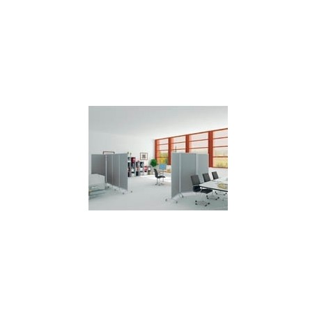 PAPERFLOW Mobiles Trennwandsystem, 2er Set, Farbe: alu-grau Alurahmen, Aneinanderreihung mehrerer Elemente durch (CR01x2.35)