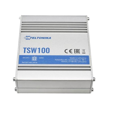 Teltonika TSW100 switch di rete Gigabit Ethernet (10/100/1000) Supporto Power over Ethernet (PoE) Blu, Metallico (TSW100000000)