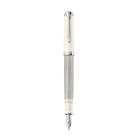 Pelikan 815529 penna stilografica Sistema di riempimento integrato Argento, Bianco 1 pz