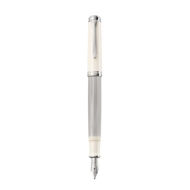 Pelikan Souverän 405 penna stilografica Sistema di riempimento integrato Argento, Bianco 1 pz (815536)
