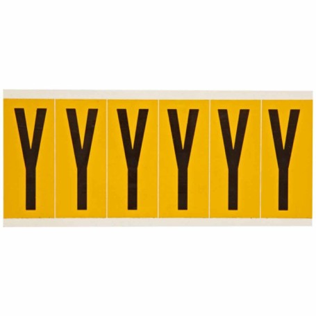 Brady 1550-Y etichetta autoadesiva Rettangolo Permanente Nero, Giallo 6 pz (044079)