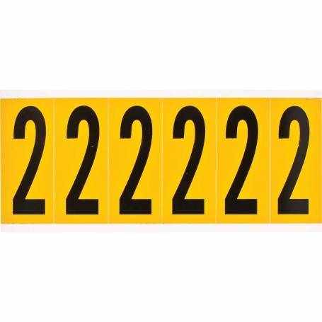 Brady 1550-2 etichetta autoadesiva Rettangolo Permanente Nero, Giallo 6 pz (044047)