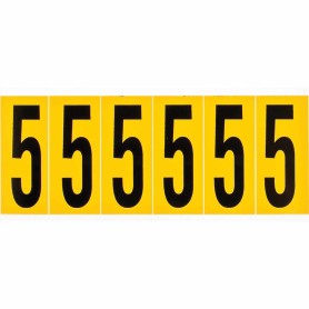 Brady 1550-5 etichetta autoadesiva Rettangolo Permanente Nero, Giallo 6 pz (044050)