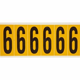 Brady 1550-6 etichetta autoadesiva Rettangolo Permanente Nero, Giallo 6 pz (044051)