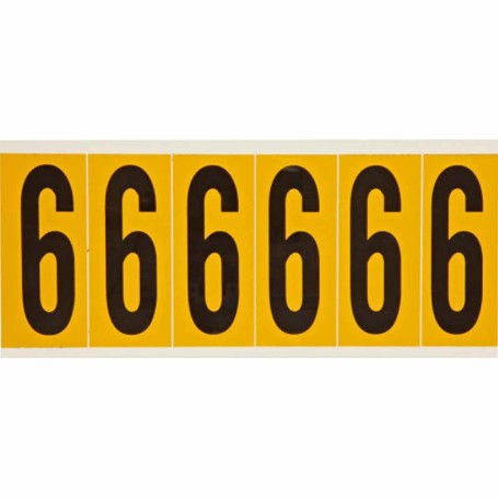 Brady 1550-6 etichetta autoadesiva Rettangolo Permanente Nero, Giallo 6 pz (044051)