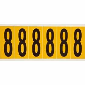 Brady 1550-8 etichetta autoadesiva Rettangolo Permanente Nero, Giallo 6 pz (044053)