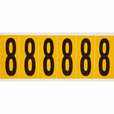 Brady 1550-8 etichetta autoadesiva Rettangolo Permanente Nero, Giallo 6 pz (044053)