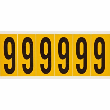Brady 1550-9 etichetta autoadesiva Rettangolo Permanente Nero, Giallo 6 pz (044054)