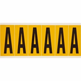 Brady 1550-A etichetta autoadesiva Rettangolo Permanente Nero, Giallo 6 pz (044055)