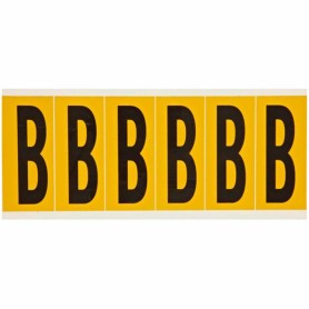 Brady 1550-B etichetta autoadesiva Rettangolo Permanente Nero, Giallo 6 pz (044056)