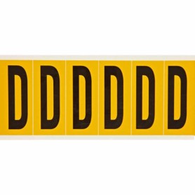 Brady 1550-D etichetta autoadesiva Rettangolo Permanente Nero, Giallo 6 pz (044058)