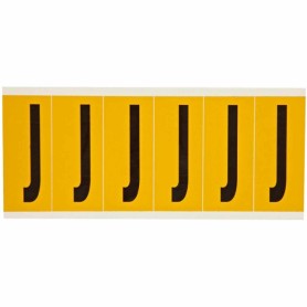 Brady 1550-J etichetta autoadesiva Rettangolo Permanente Nero, Giallo 6 pz (044064)