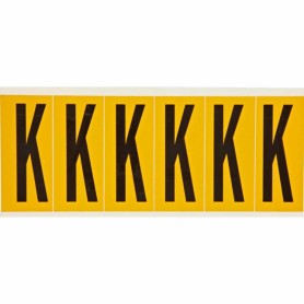 Brady 1550-K etichetta autoadesiva Rettangolo Permanente Nero, Giallo 6 pz (044065)
