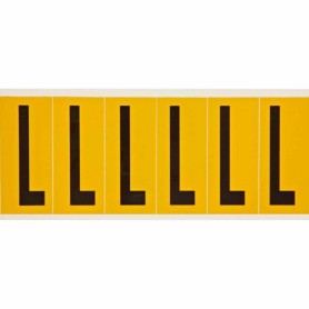 Brady 1550-L etichetta autoadesiva Rettangolo Permanente Nero, Giallo 6 pz (044066)
