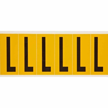 Brady 1550-L etichetta autoadesiva Rettangolo Permanente Nero, Giallo 6 pz (044066)
