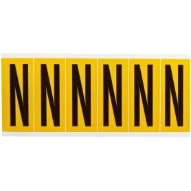 Brady 1550-N etichetta autoadesiva Rettangolo Permanente Nero, Giallo 6 pz (044068)