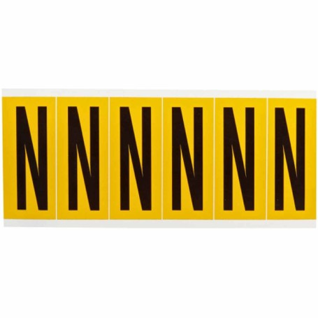 Brady 1550-N etichetta autoadesiva Rettangolo Permanente Nero, Giallo 6 pz (044068)
