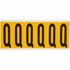 Brady 1550-Q etichetta autoadesiva Rettangolo Permanente Nero, Giallo 6 pz (044071)
