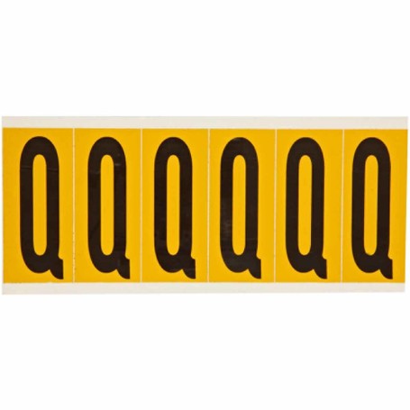 Brady 1550-Q etichetta autoadesiva Rettangolo Permanente Nero, Giallo 6 pz (044071)