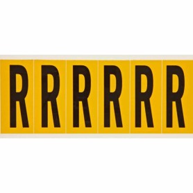 Brady 1550-R etichetta autoadesiva Rettangolo Permanente Nero, Giallo 6 pz (044072)