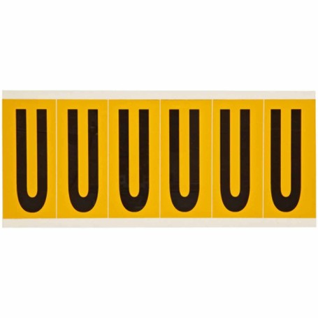 Brady 1550-U etichetta autoadesiva Rettangolo Permanente Nero, Giallo 6 pz (044075)