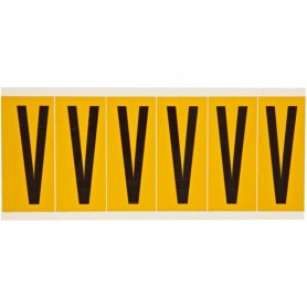 Brady 1550-V etichetta autoadesiva Rettangolo Permanente Nero, Giallo 6 pz (044076)