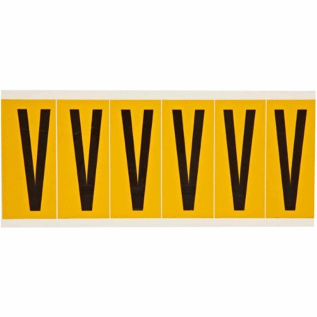 Brady 1550-V etichetta autoadesiva Rettangolo Permanente Nero, Giallo 6 pz (044076)