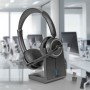 Lindy L118 Auricolare Cablato A Padiglione Ufficio USB tipo-C Bluetooth Base di ricarica Nero (20450)